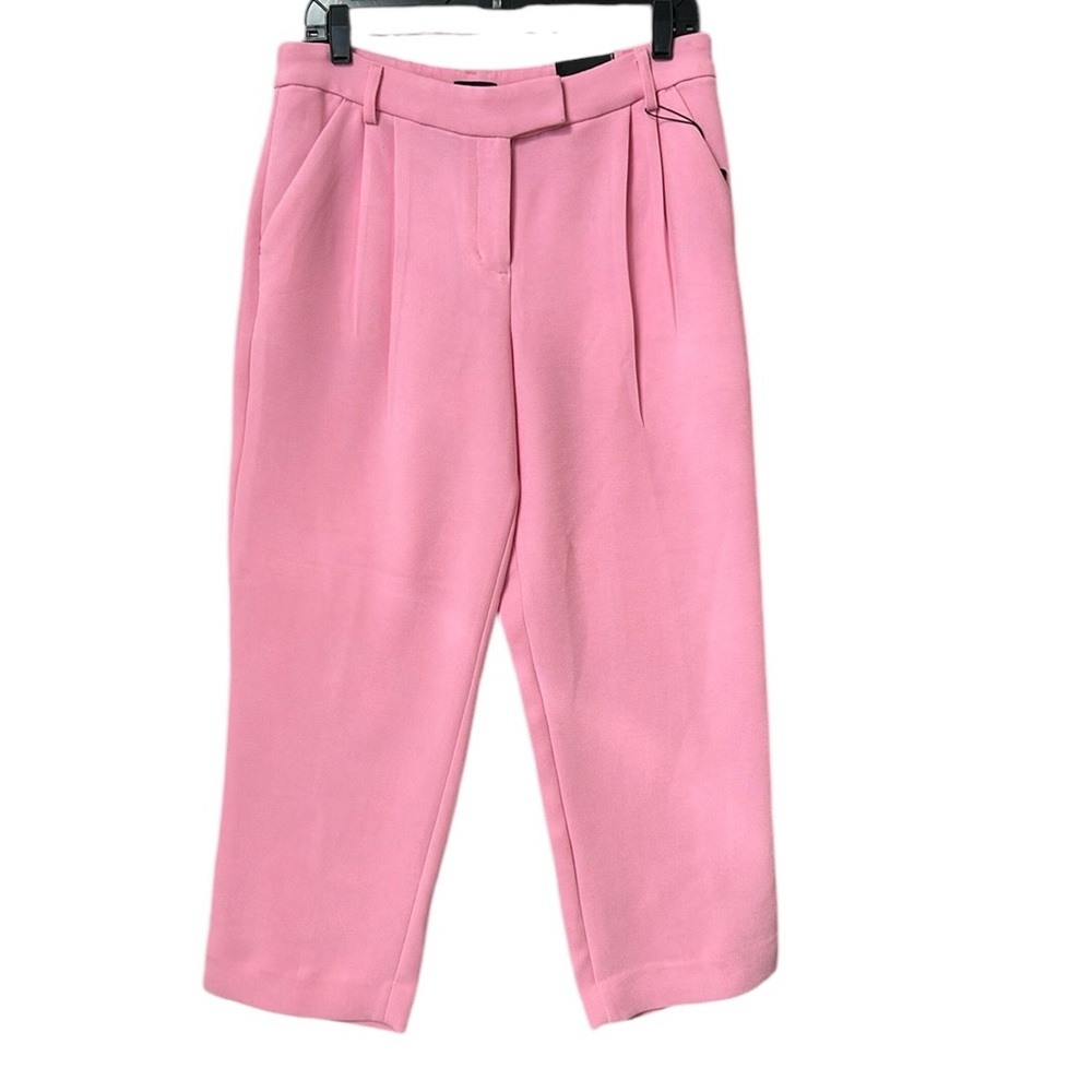 NWT Express Stylist‎ Ankle Mid Rise Pleated Pants Pink Business Barbiecore 6R